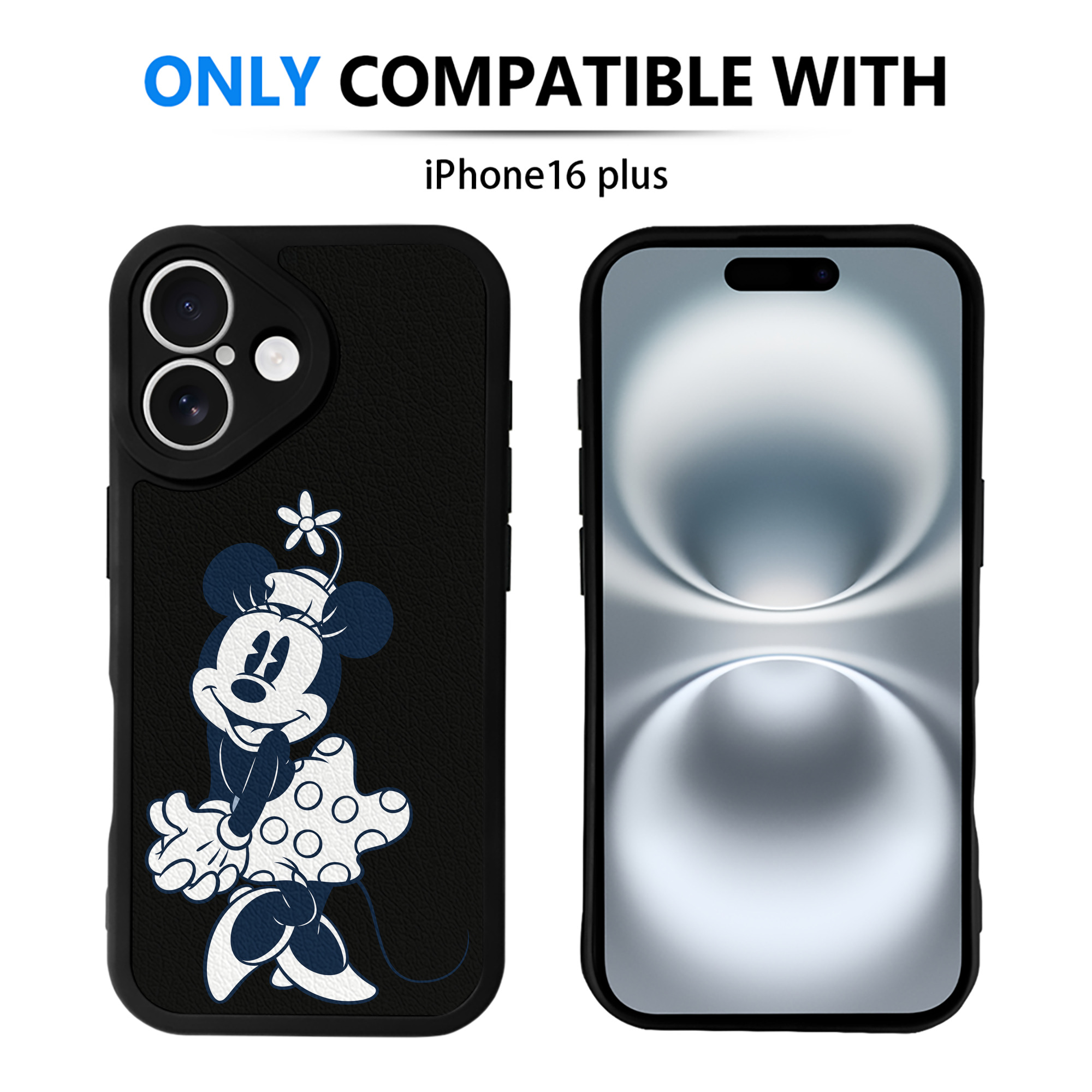 （画像用） ミッキーマウス Mickey Mouse 【iPhone 16シリーズ対応】シリコンスマホケース（レザー調） 材質：シリコン